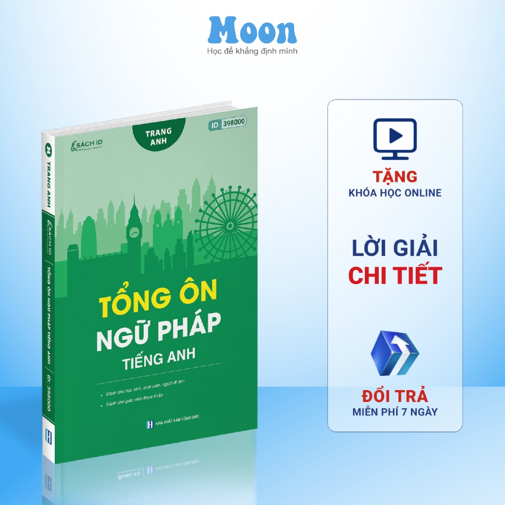 Sách Tổng ôn ngữ pháp Tiếng anh cô Trang Anh bản mới nhất Moonbook | BigBuy360 - bigbuy360.vn