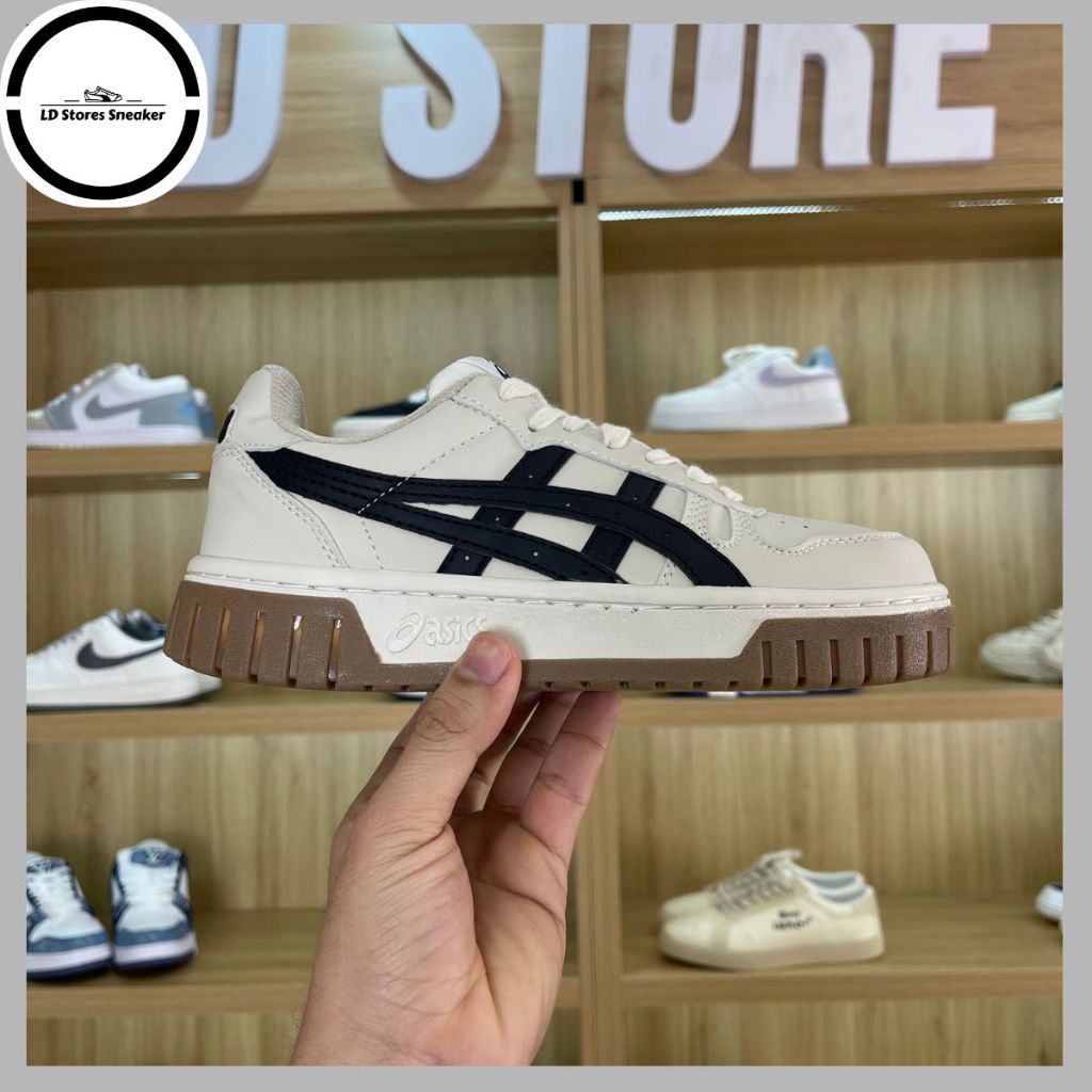 Giày Asics Nam Nữ, Giày Thể Thao Asics Court MZ Cream Black Gum Nam Nữ - UNI