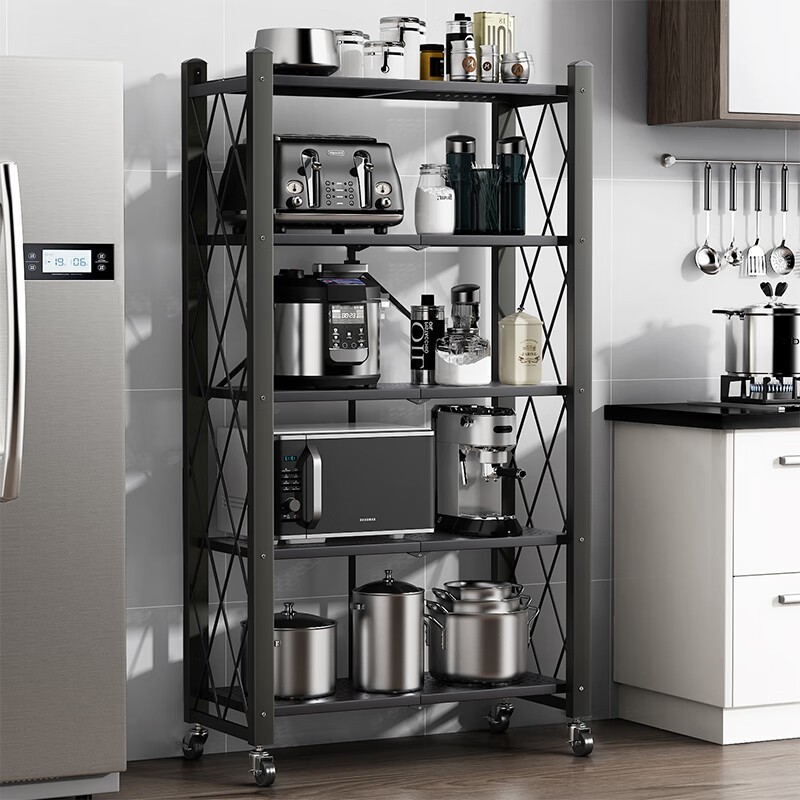 BMZAR Kệ Gấp Gọn kệ bếp để lò vi sóng kệ Để Đồ Đa Năng 3 / 4 / 5 tầng sơn tĩnh điện cao cấp (71/81/101cm) | BigBuy360 - bigbuy360.vn