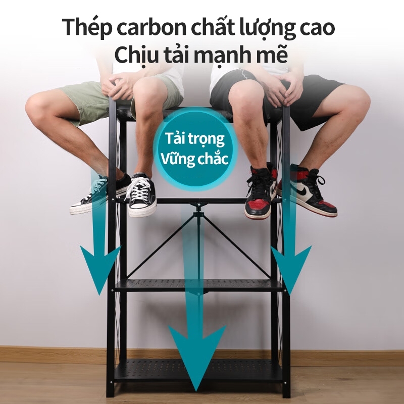 BMZAR Kệ Gấp Gọn kệ bếp để lò vi sóng kệ Để Đồ Đa Năng 3 / 4 / 5 tầng sơn tĩnh điện cao cấp (71/81/101cm) | BigBuy360 - bigbuy360.vn