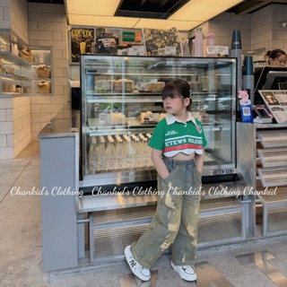 Set áo croptop quần jean năng động cho bé gái_Chankid's Clothing