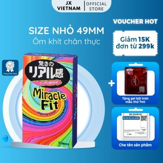 Bao Cao Su Sagami Miracle Fit hình 3D,(10 bao), Nhật Bản, Siêu mỏng_Lằn thắt 6 vòng_Độc đáo mới lạ
