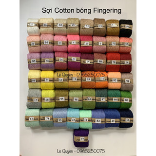 Sợi Cotton bóng Fingering [bảng màu 1]
