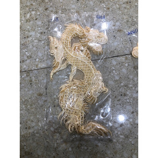 Rồng thêu chỉ mềm mại chỉ thêu có kim tuyến 35cm