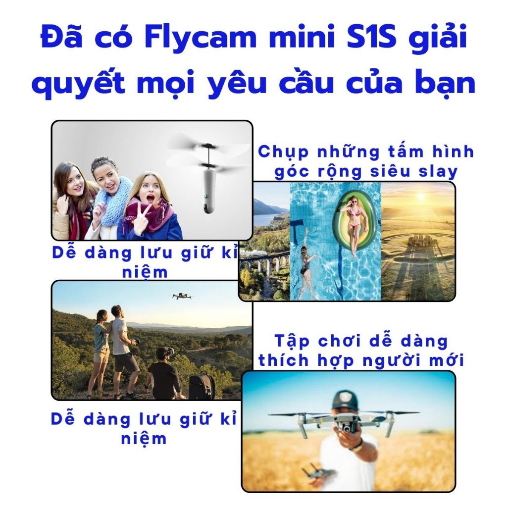 Flycam mini S1S, Plycam cảm biến chống va chạm camera quay chụp tự động xoay 90°, Máy bay điều khiển từ xa zlifestore68 | BigBuy360 - bigbuy360.vn