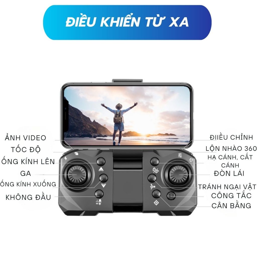 Flycam mini S1S, Plycam cảm biến chống va chạm camera quay chụp tự động xoay 90°, Máy bay điều khiển từ xa zlifestore68 | BigBuy360 - bigbuy360.vn
