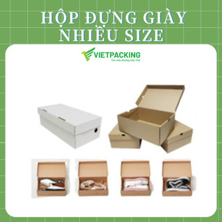 Hộp carton đựng giày, hộp giấy đựng giày nhiều size, hộp carton đựng giày thể thao, giày cao gót, hộp giày Vietpacking