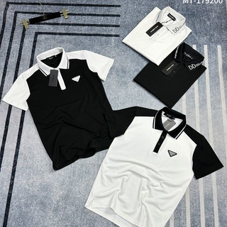 Áo polo nam prada phối bo cổ đinha logo ngực bản cực đẹp sang trong