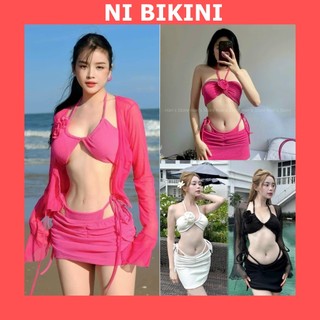 Bikini áo tắm đi biển Set 4 chi tiết cao cấp DJ MIE