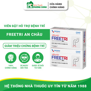 Viên Đặt Trĩ Freetri An Châu Giúp Thu Nhỏ Búi Trĩ, Giảm Sưng, Đau Rát, Đi Ngoài Ra Máu (Hộp 14 Viên)