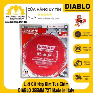 Lưỡi cắt hợp kim tua chậm diablo 355mm 72t made in italy-hoàng tuấn điện máy