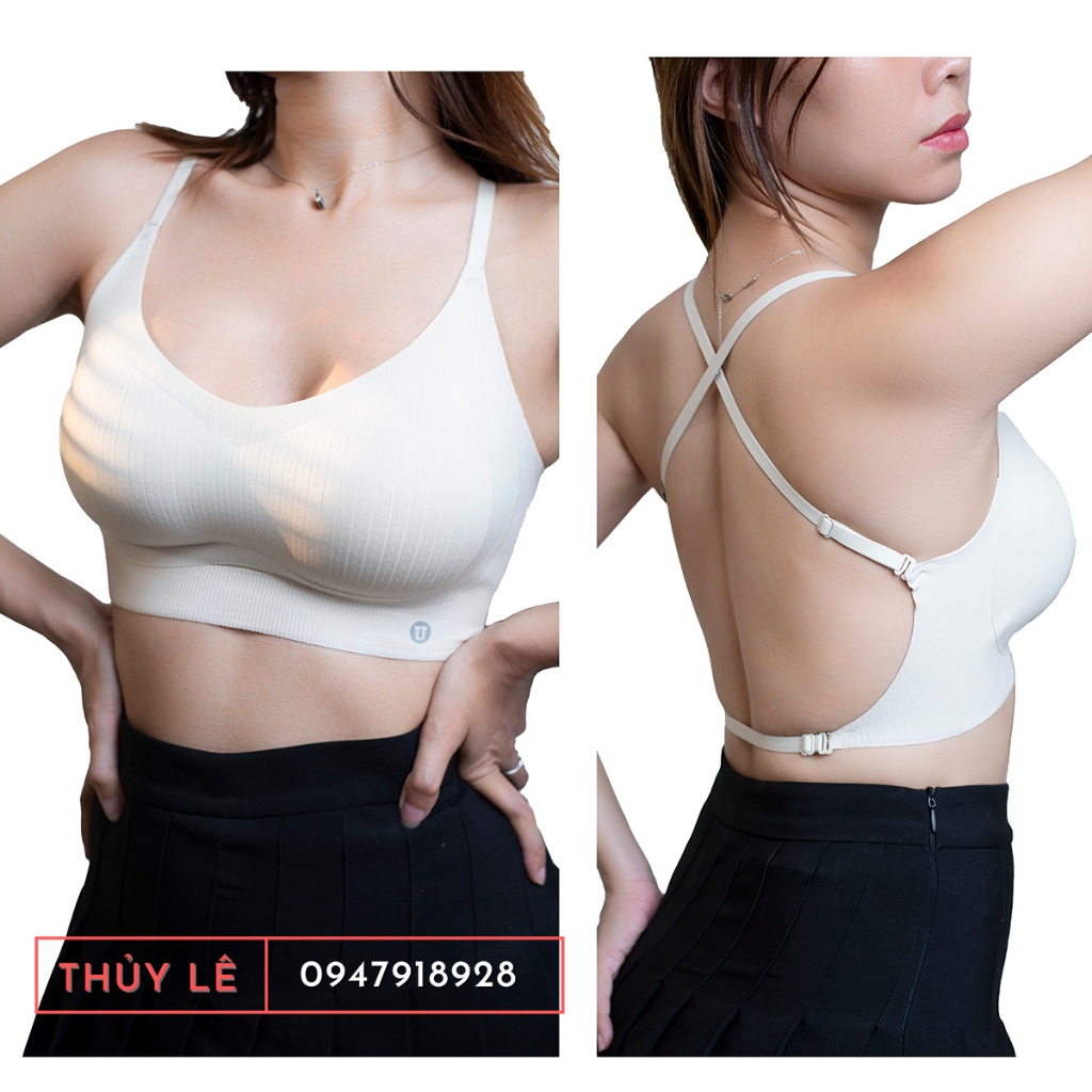 Áo 2 Dây Áo Bra Hở Lưng Không Gọng Có Mút Chất Thun Cotton Cao Cấp Phong Cách Sang Chảnh Cho Nữ