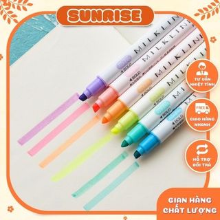 Bút đánh dấu highlight, bút highlight milkliner màu pastel, highlight maker, bút dạ tổng hợp highlight
