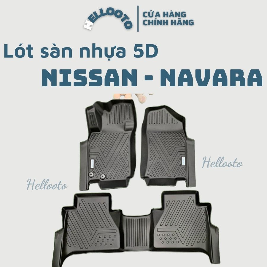 Thảm lót sàn nhựa 5D - Nissan Navara 2016 đến 2021, hàng đúc nguyên khối bộ 3 tấm,dễ vệ sinh lau rửa