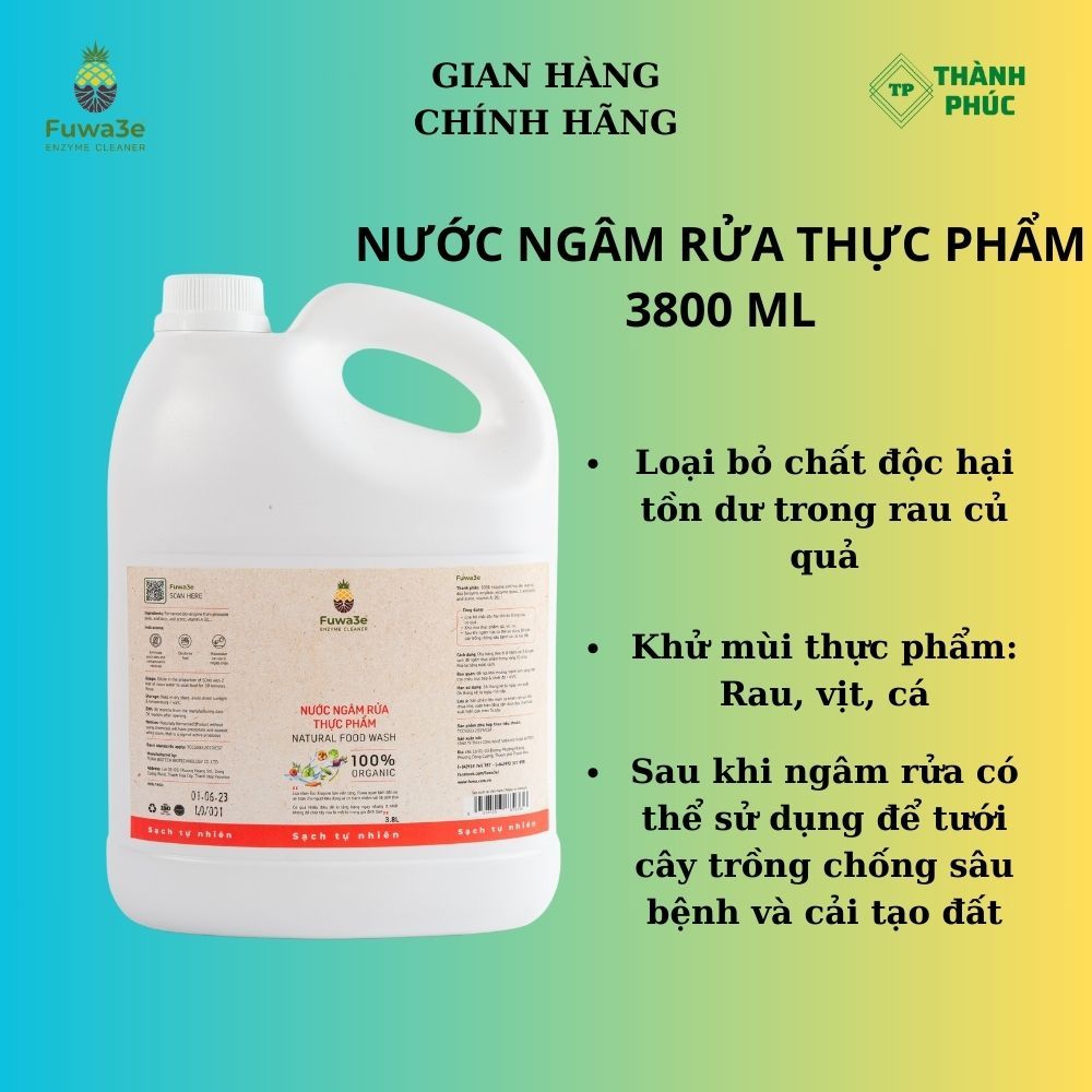 Nước ngâm rửa thực phẩm Fuwa3e 3,8L/ 1L/Refill