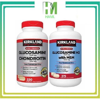 Glucosamine, Viên uống Glucosamine Kirkland HCL 1500mg With MSM 1500mg 375 viên