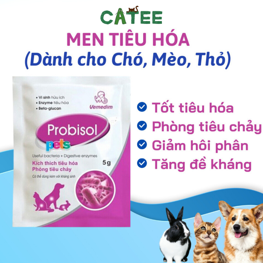 Men Tiêu Hóa Probisol Vemedim Dùng Cho Chó Mèo Thỏ Hỗ Trợ Tiêu Hóa 5g