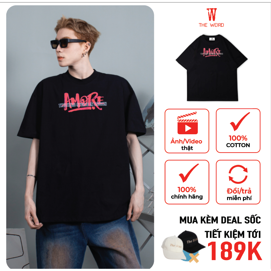 LOCAL BRAND Áo thun The Weird Phong Cách Unisex Form Rộng ATK965