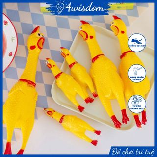 Đồ chơi con gà la hét cực kỳ vui nhộn 4wisdom, con gà bóp kêu phát ra âm thanh