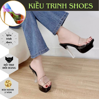 Guốc cao gót 14 phân quai ngang trong , gót trong sang chảnh
