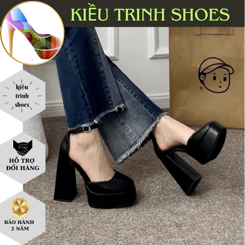 Giày đế đúp cao 12 phân bít mũi