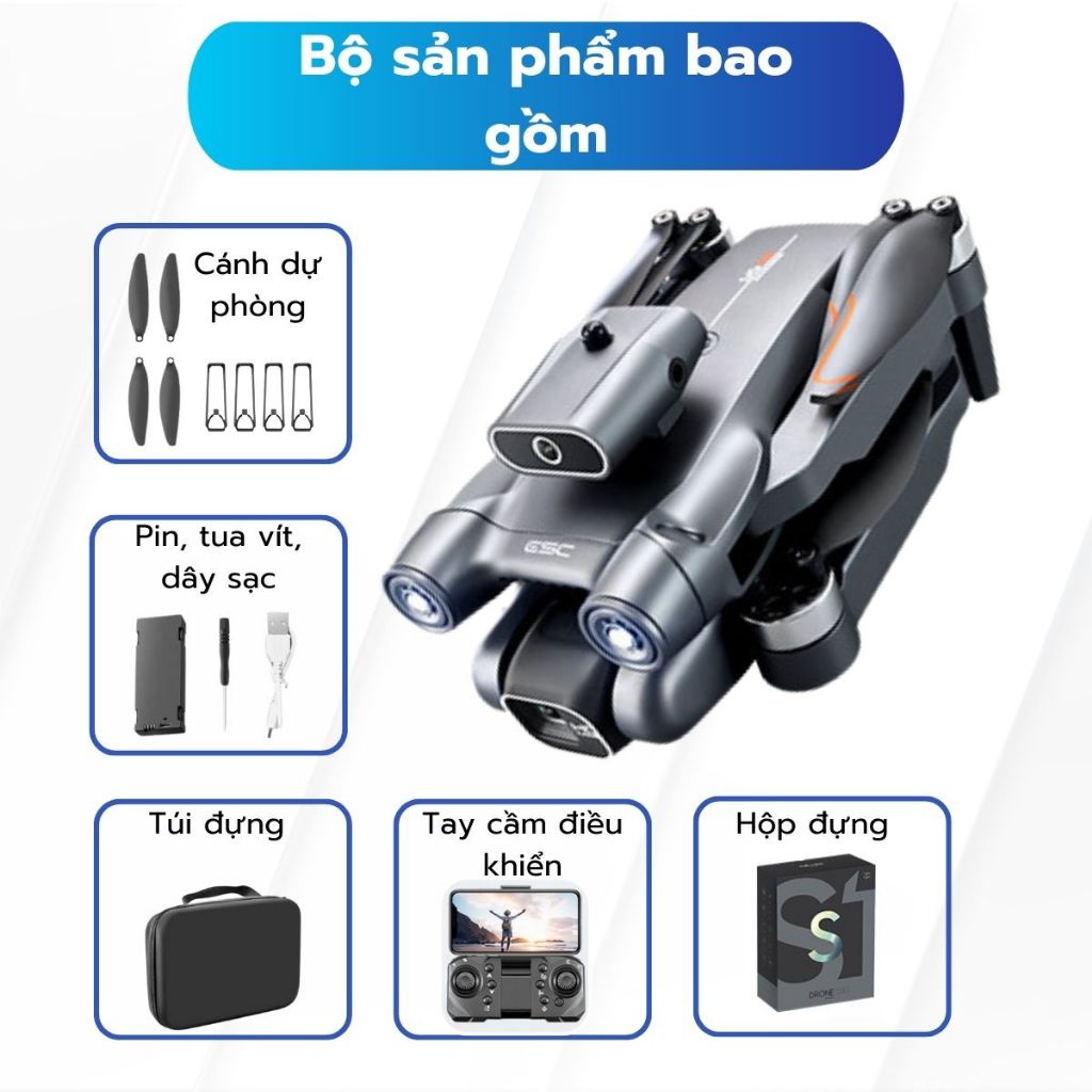 Flycam mini S1S, Plycam cảm biến chống va chạm camera quay chụp tự động xoay 90°, Máy bay điều khiển từ xa zlifestore68 | BigBuy360 - bigbuy360.vn