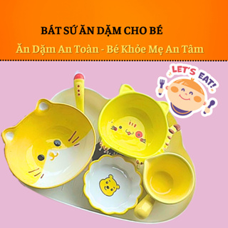 Sét Bát Sứ Ăn Dặm-Bát Ăn Dặm Chén Sứ Ăn Dặm Cho Bé Kèm Thìa