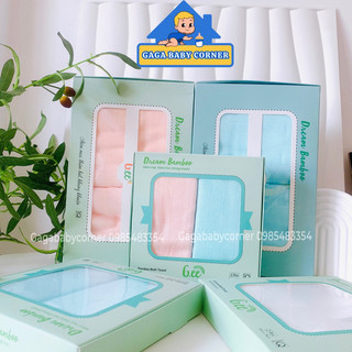 Hộp 2 khăn tắm sợi tre GEE 2 lớp nhiều kích thước cho bé - Khăn tắm sợi tre cho bé mềm mịn, lành tính không xổ lông.