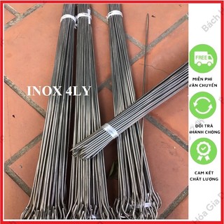 SET 10 XIÊN NƯỚNG THỊT 60CM - DÀY 4MM BẰNG INOX KHÔNG GỈ, CHUYÊN DÙNG NƯỚNG THỊT, CÁ