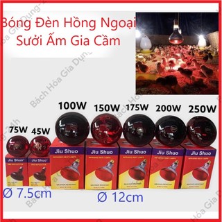 Bóng đèn sưởi gia súc gia cầm, bóng úm gà, bóng đèn hồng ngoại, bóng sưởi  45W, 75W, 100W, 150W, 175W, 200W, 250W