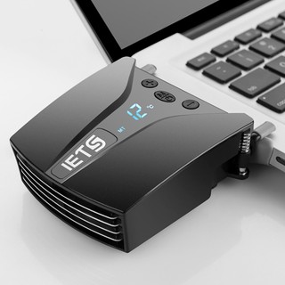 Tản nhiệt laptop Iets GT202 Cooler V9 quạt hút gió chân không có màn hình hiển thị nhiệt độ bản cao cấp có củ sạc rời