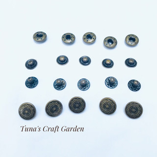 Sét 5 bộ cúc 4 chi tiết đồng đường kính 12mm