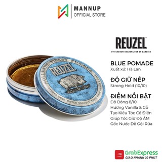 Sáp Vuốt Tóc Reuzel Blue Pomade 35g - Wax Tạo Kiểu Chuyên Nghiệp, Giữ Nếp Cực Tốt