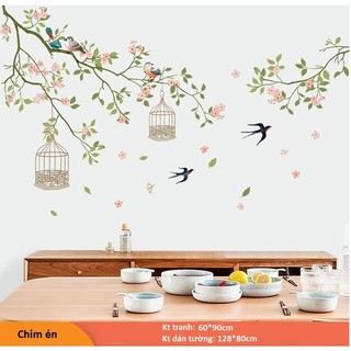 Tranh decal dán tường CHIM ÉN decal dán tường cho bé