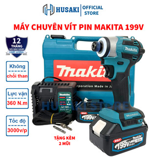 Máy chuyên vít bắn vít KHÔNG CHỔI THAN MKT 199V bắt vít bắn tôn khoan tường mạnh mẽ lực vặn lớn bảo hành 12 tháng