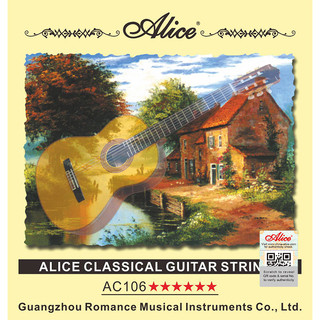 Bộ dây đàn Guitar Classic - Alice AC106 - Clear Nylon Plain String, Silver Plated Copper Alloy Winding