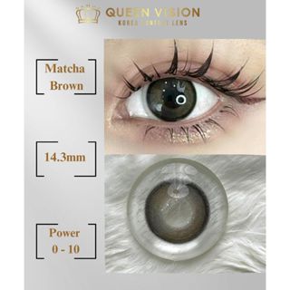 Kính áp tròng lens Matcha Brown hoa văn ( dòng 12 tháng 0-10 độ Nhập Khẩu Hàn Quốc )