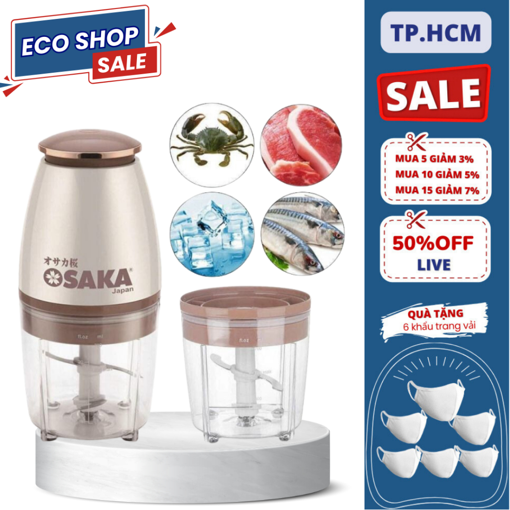 Máy Xay Thịt Osaka Nhật Bản, Máy Xay Thực Phẩm Nhà Bếp, Máy Xay Sinh Tố Dung Tích 750ml Công Suất 350W Bảo Hành 12 Tháng