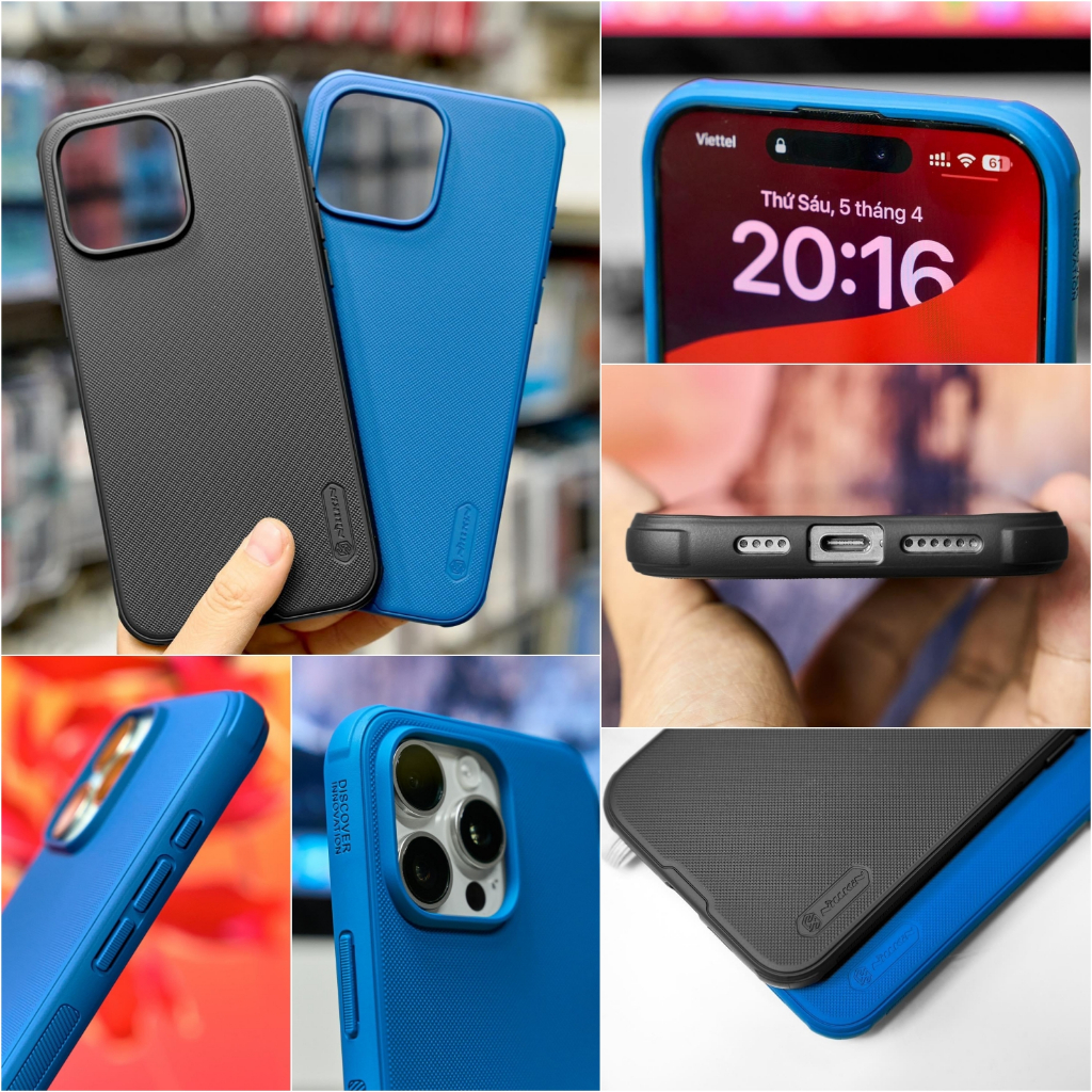 ỐP LƯNG IPHONE 15 PRO MAX - 15 PRO NILLKIN NHỰA CỨNG VIỀN DẺO - Super Frosted Shield Pro - CHÍNH HÃNG