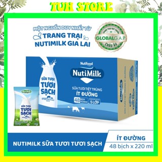 Thùng 48 Bịch NutiMilk Sữa Tươi Tươi Sạch Ít Đường 220ML/Bịch-TUH