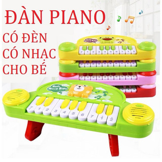Đàn piano đồ chơi có đèn và nhạc, đàn piano mini có chân đế cho bé