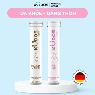 Combo Viên sủi  KUDOS BEAUTY COLLAGEN + BIOTIN + Viên sủi KUDOS FAT LOSS (20 viên/ tuýp)
