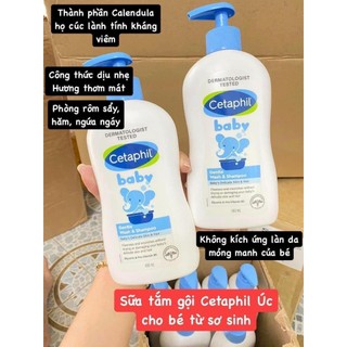 Sữa tắm Gội Cetaphil dạng vòi Cho Bé Baby Gentle Wash and Shampoo 400ml