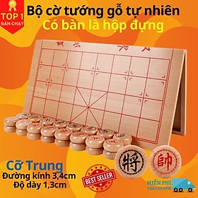 Bộ Cờ Tướng Gỗ Sồi + Bàn Cờ Tướng 40*35cm