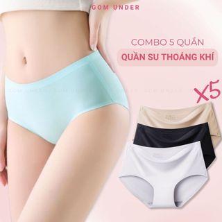 Combo 5 quần lót nữ bigsize su đúc không lộ viền, quần lót su đúc nâng mông kháng khuẩn gom under - qln-su-02-cb5