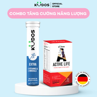 Combo Thực Phẩm Bảo Vệ Sức Khỏe viên nang KUDOS Active Life 30 viên  + viên sủi KUDOS Extra 20 viên