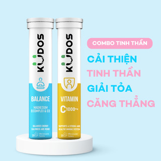 Combo Viên sủi KUDOS BALANCE + VIên Sủi KUDOS VITAMIN C 1000MG (20 viên/ Tuýp)