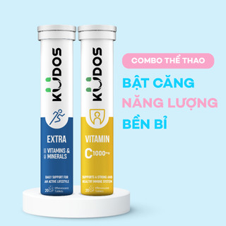 Combo  Viên Sủi  KUDOS VITAMIN 1000MG + Viên sủi  KUDOS EXTRA HIGH DOSE VITAMINS & MINERALS (20 viên/ tuýp)
