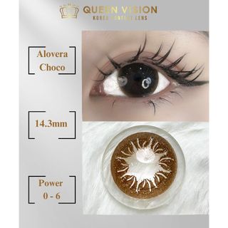 Kính áp tròng lens Alovera Choco tự nhiên ( dòng 12 tháng 0-6 độ Nhập Khẩu Hàn Quốc )