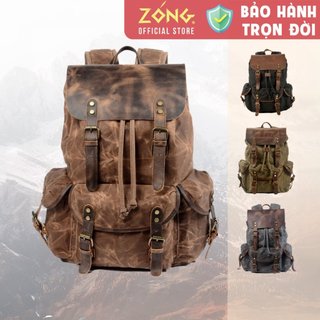 Balo du lịch, phượt, vải canvas sáp dầu, da bò sáp vintage – GOTHIC II